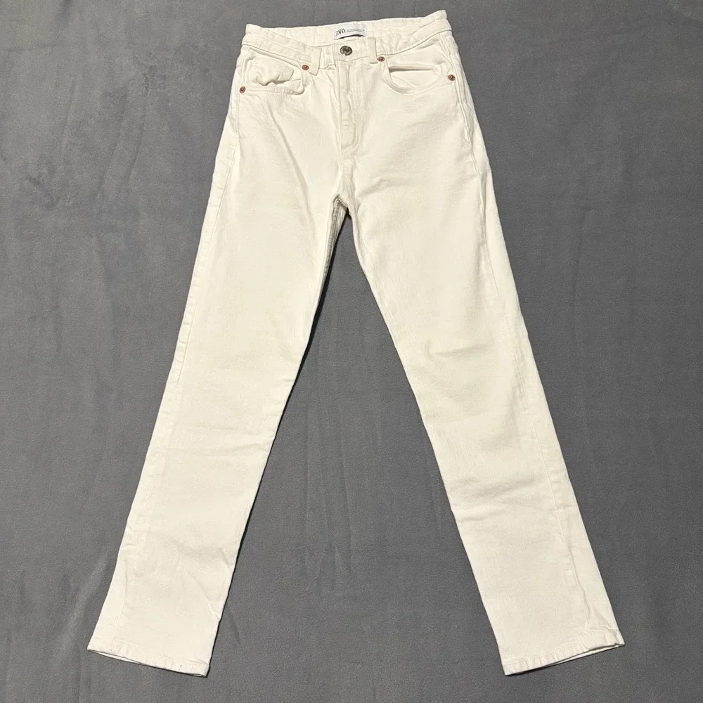 White Jeans Girls‎ Size 2 Skinny Ankle Zara Pants Denim Stretch NEW